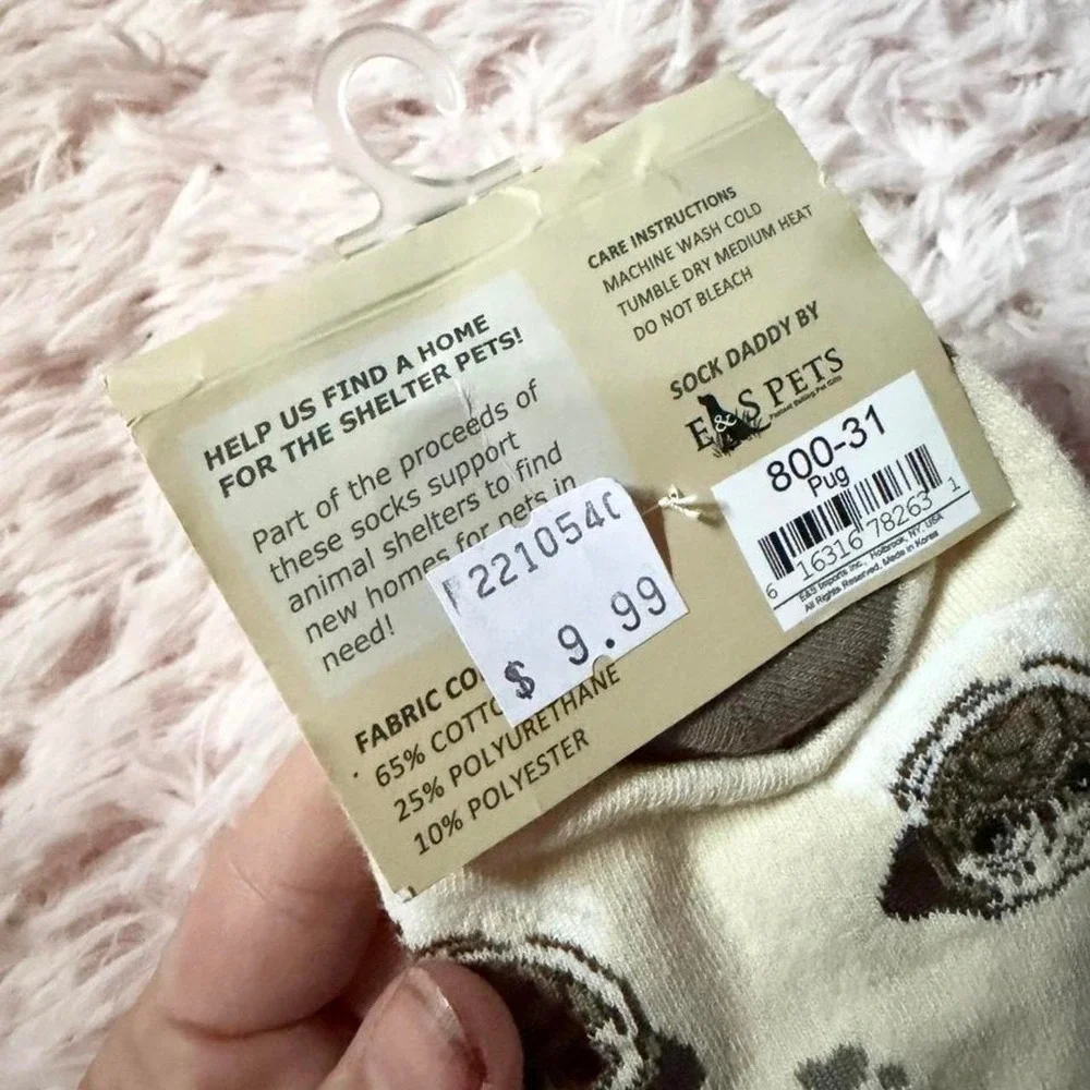 Sock Daddy Novelty Dog Pug Face Quirky Weird Gift Socks Unisex OS Animal Lover